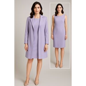 Le Suit 10 Petite Lavender Purple Sleeveless Dress Suit And Blazer Coat Jacket N